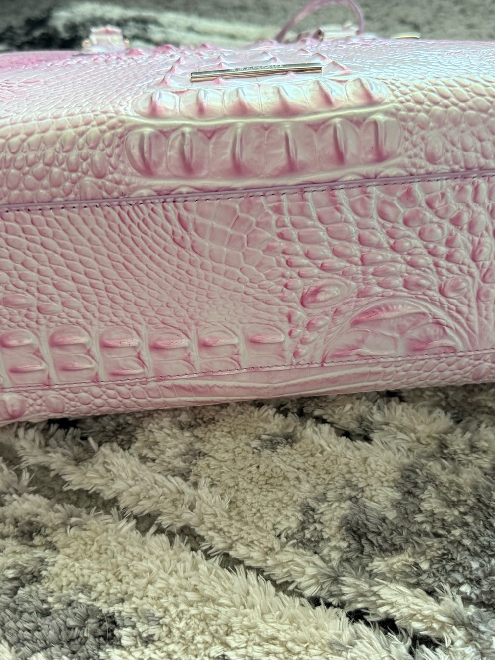Brahmin Pink Croc-Embossed Satchel with Matching Wallet - Picture 4 of 16